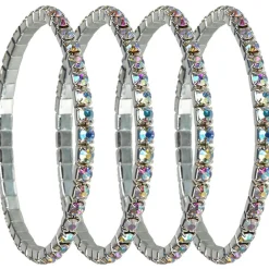 Rond de serviette strass ivoire x4