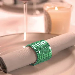 Rond de serviette vert x4