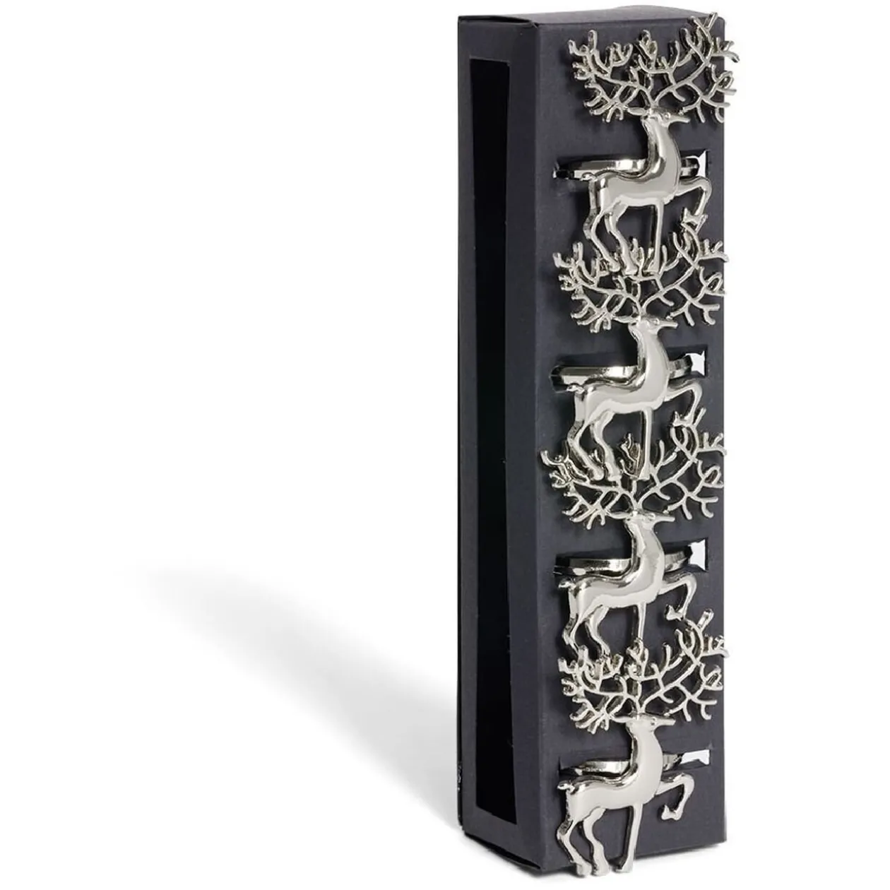 Rond serviette renne métal argenté x4