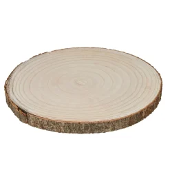 Rondin de bois sous assiette
