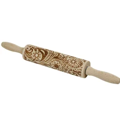 Rouleau à pâtisserie imprimé bois décor flocon de neige et vague