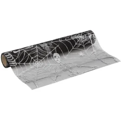 Rouleau chemin de table Halloween squelette ou toile d'araignée 4 m