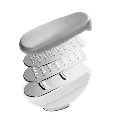 Râpe Metaltex avec couvercle et 3 lâmes interchangeables