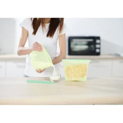 Sac de conservation alimentaire silicone réutilisable 1L x2