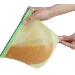 Sac de conservation alimentaire silicone réutilisable 1L x2