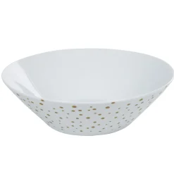 Saladier blanc pois doré