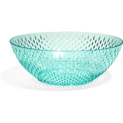 Saladier en plastique bleu effet martelé