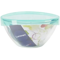 Saladier en verre Luminarc Keep'n Bowl couvercle vert Ø28cm