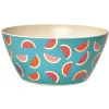 Saladier motif pastèque en plastique et bambou