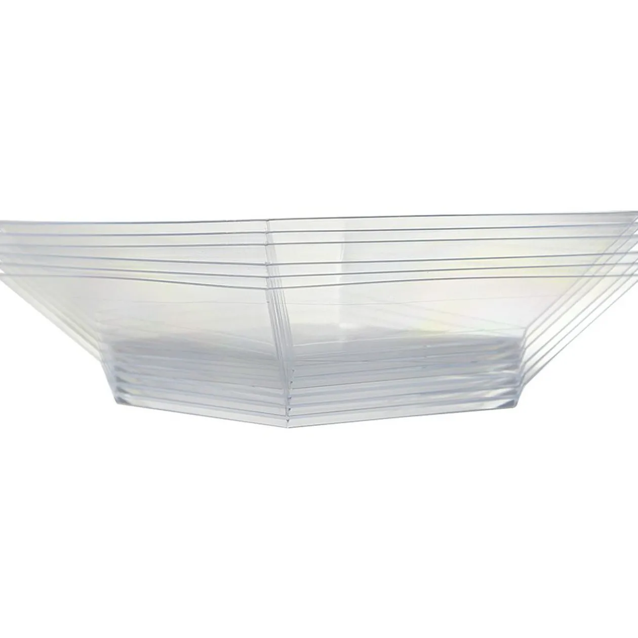 Saladier plastique carré transparent 22x22xH6,2 cm x12