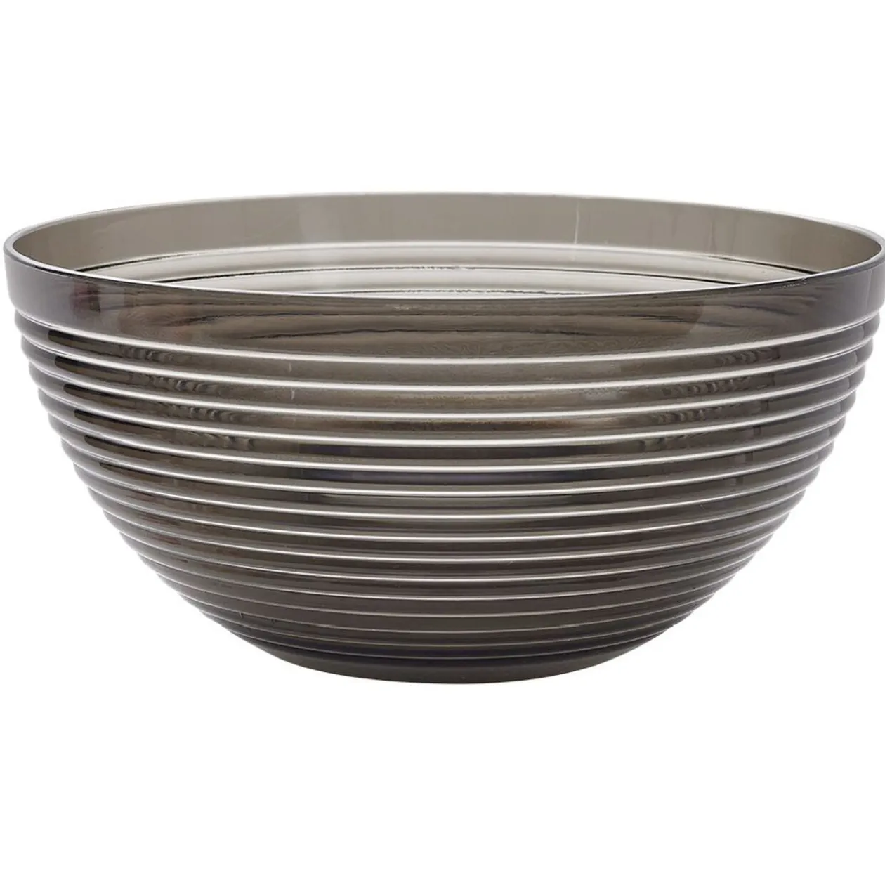 Saladier plastique strié noir transparent Ø17xH8,5cm