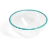 Saladier plastique transparent bordure colorée Ø28xH12cm - 3 coloris