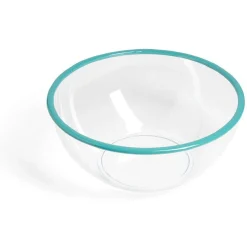 Saladier plastique transparent bordure colorée Ø28xH12cm - 3 coloris