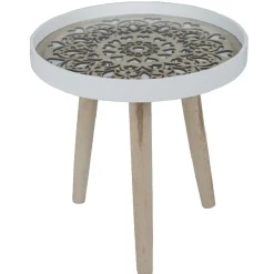 Sellette déco mandala blanche et naturel collection Serenity