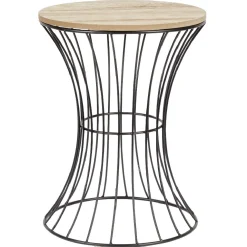 Sellette en métal et bois Ø30xH.39,5 cm