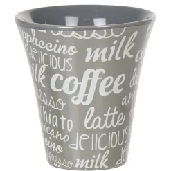 Service à café faïence ardoise gris blanc 6 personnes