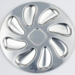 Service à huitres en inox 13 pièces avec couteau/fourchettes/assiettes