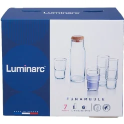 Service 7 pièces carafe et verre x6