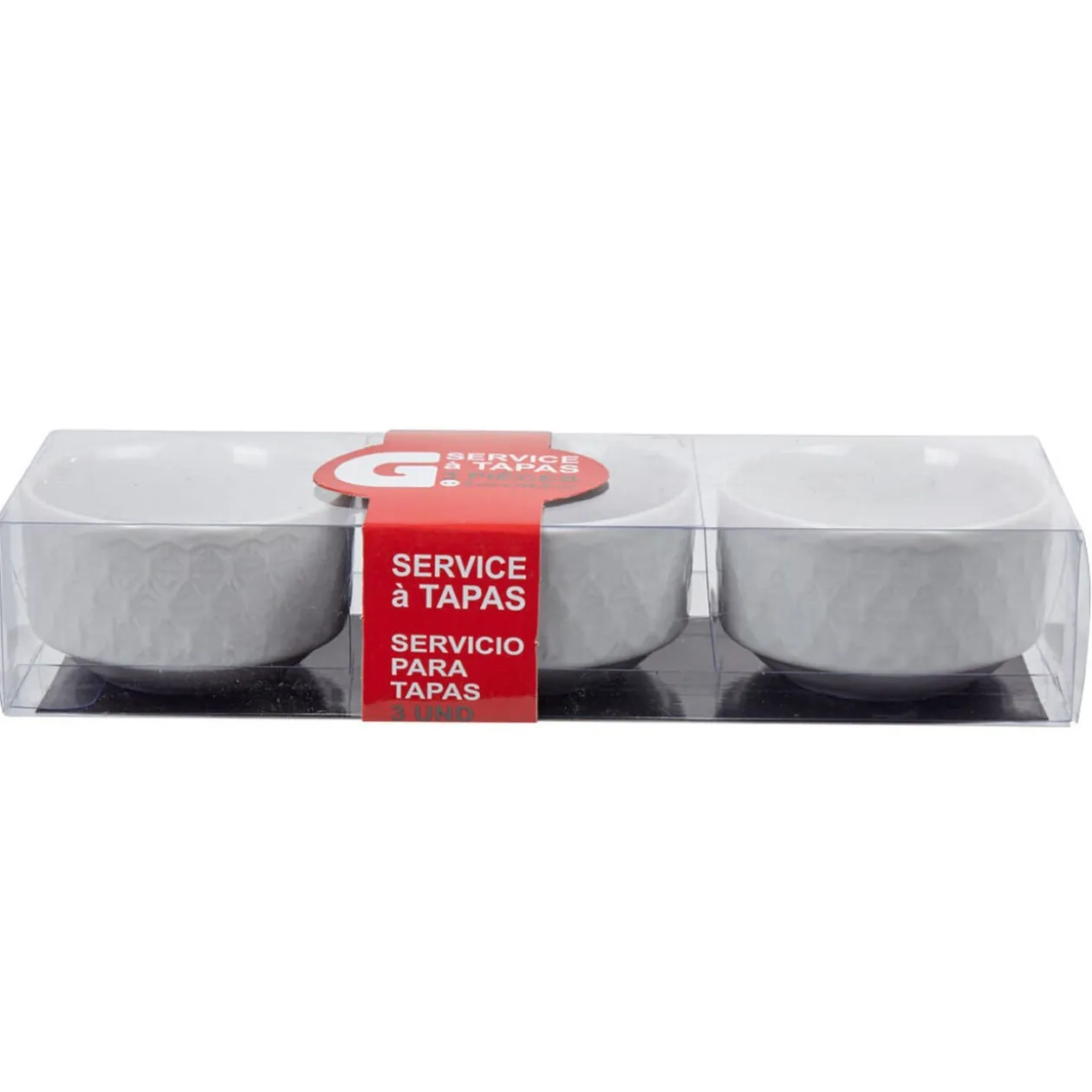 Service à tapas blanc 3 pièces