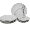 Service à vaisselle 12 pièces porcelaine blanche