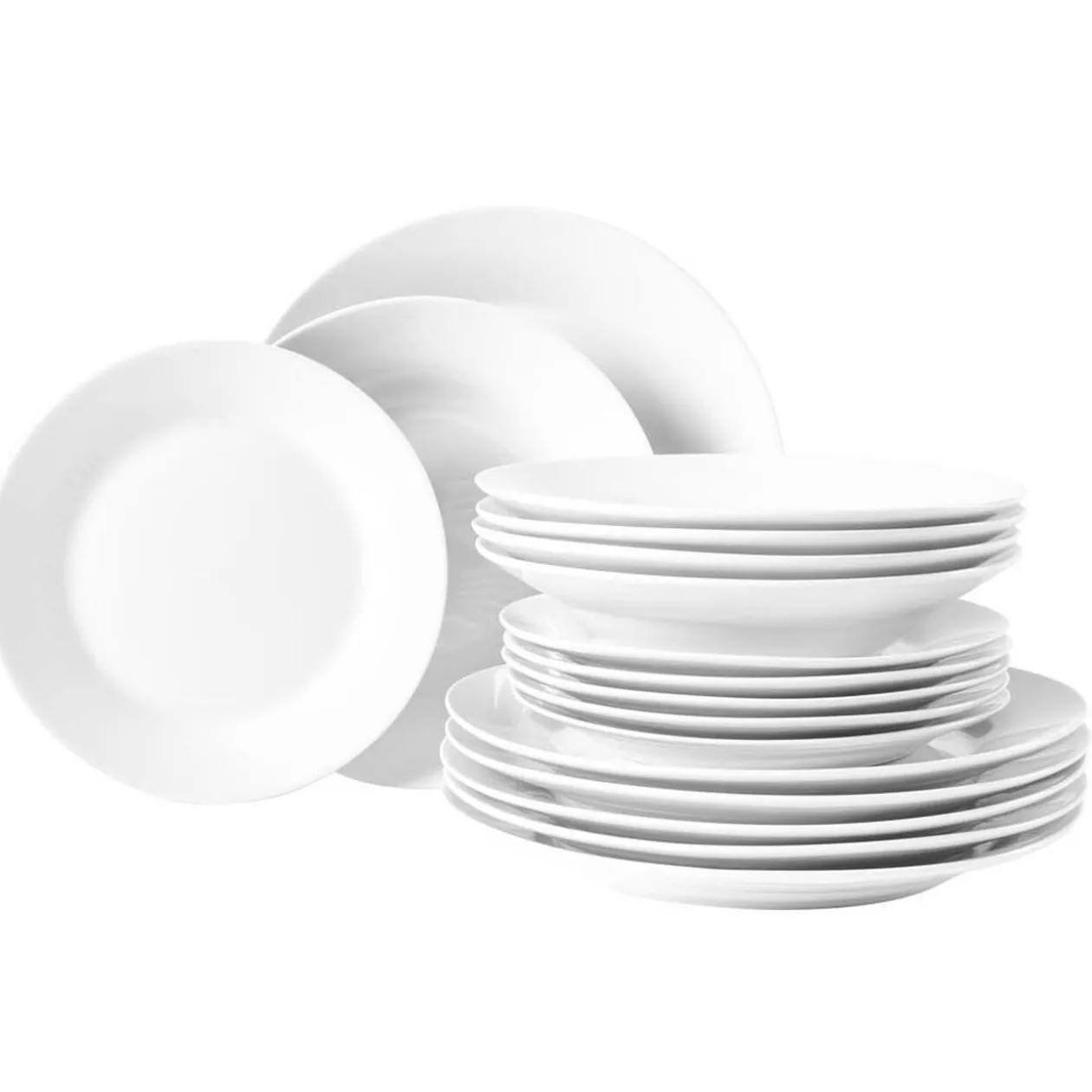Service à vaisselle blanc rond 18 pièces