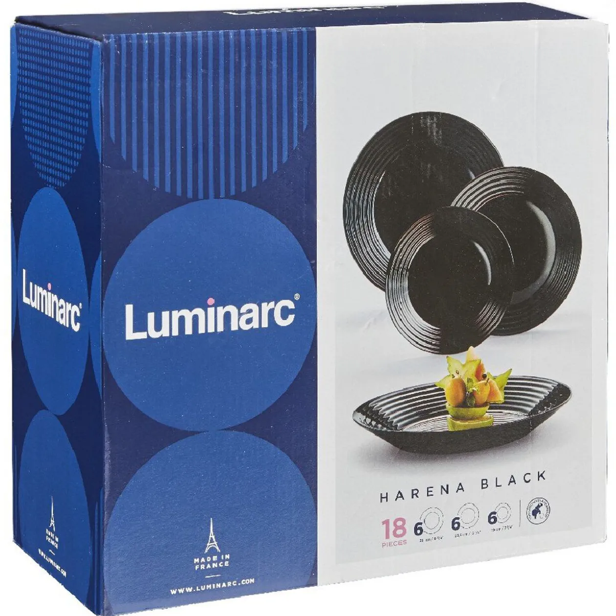 Service à vaisselle Luminarc Harena noir 18 pièces