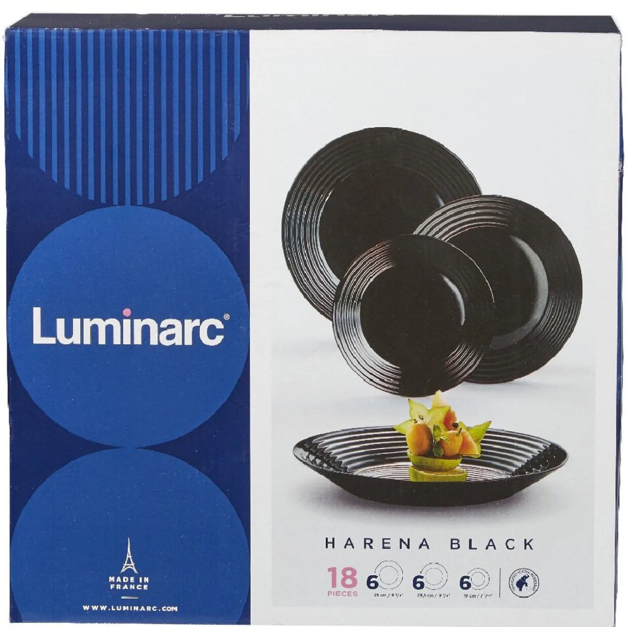 Service à vaisselle Luminarc Harena noir 18 pièces