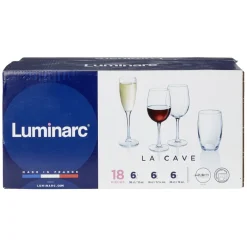 Service à verre transparent 18 pièces