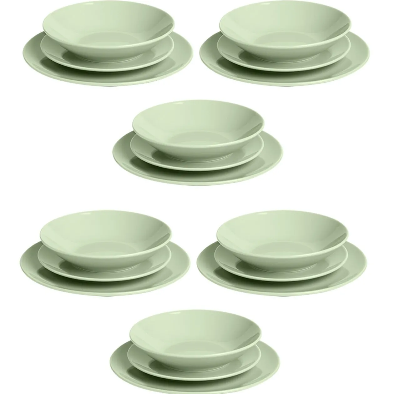 Service vaisselle 18 pièces céramique vert