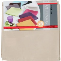 Serviette de table beige x3