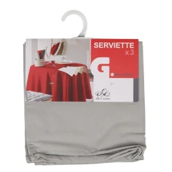 Serviette de table grise clair x3