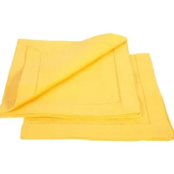 Serviette de table jaune x2