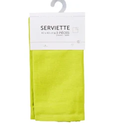 Serviette de table jaune unie x3