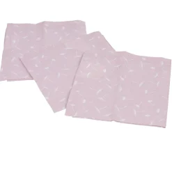 Serviette de table rose et blanc x3