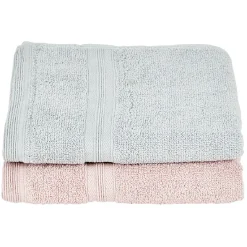Serviette de toilette coton uni x2