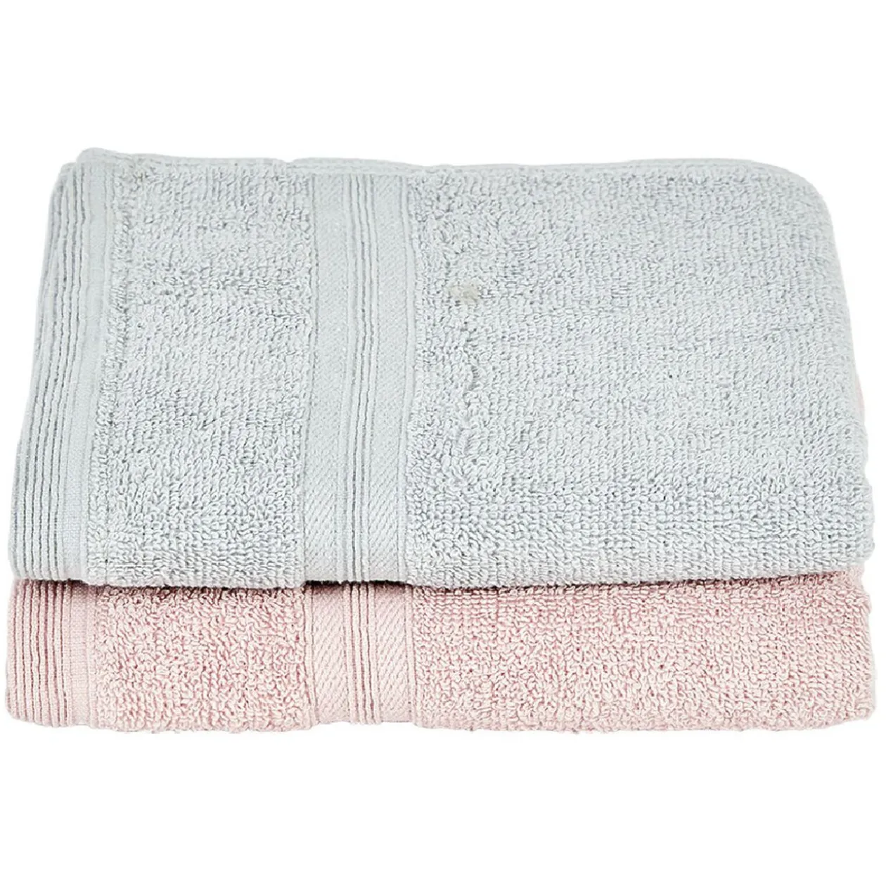 Serviette de toilette coton uni x2