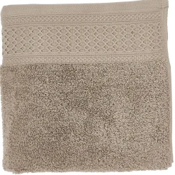 Serviette de toilette en coton taupe 90 x 50 cm