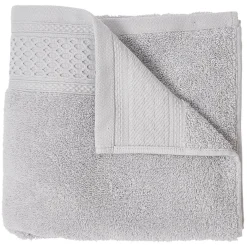 Serviette de toilette en coton gris 90 x 50 cm