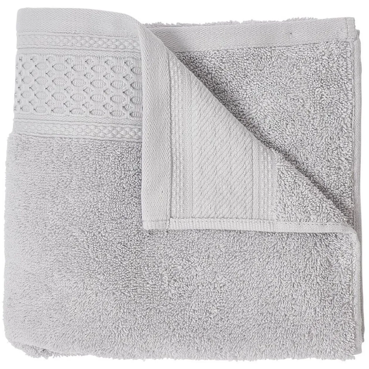 Serviette de toilette en coton gris 90 x 50 cm