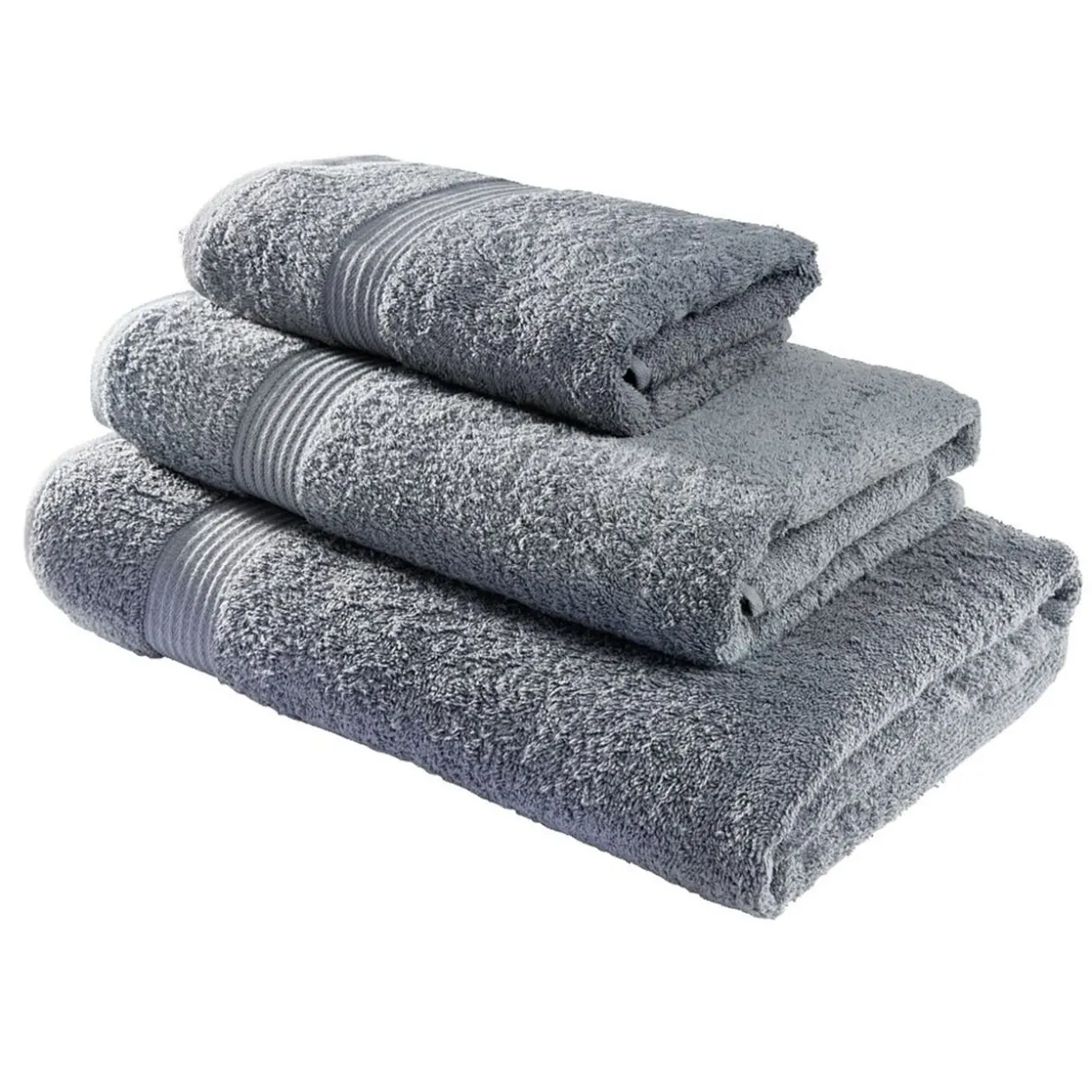Serviette de toilette 50x90cm coton gris denim