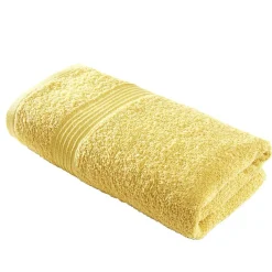 Serviette de toilette 50x90cm coton jaune ocre