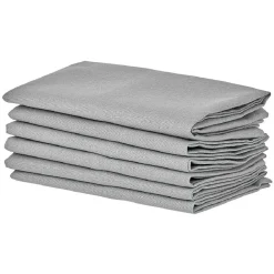 Serviette en coton uni Gris x6