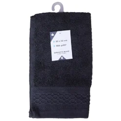 Serviette invité en coton noir 50x30 cm