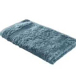 Serviette invité 30x50cm coton bleu paon