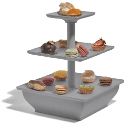 Serviteur 3 niveaux gris anthracite