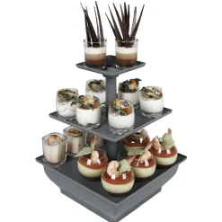 Serviteur 3 niveaux gris anthracite