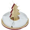 Set apéritif plateau bambou sapin Noël et coupelle x4