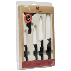 Set céramique couteau x4 avec économe x1 blanc et noir