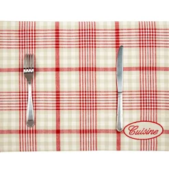 Set de table à carreaux rouges