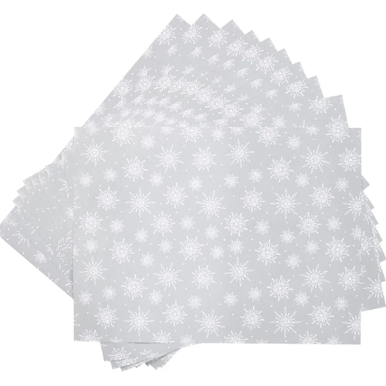 Set de table argenté décor blanc x10